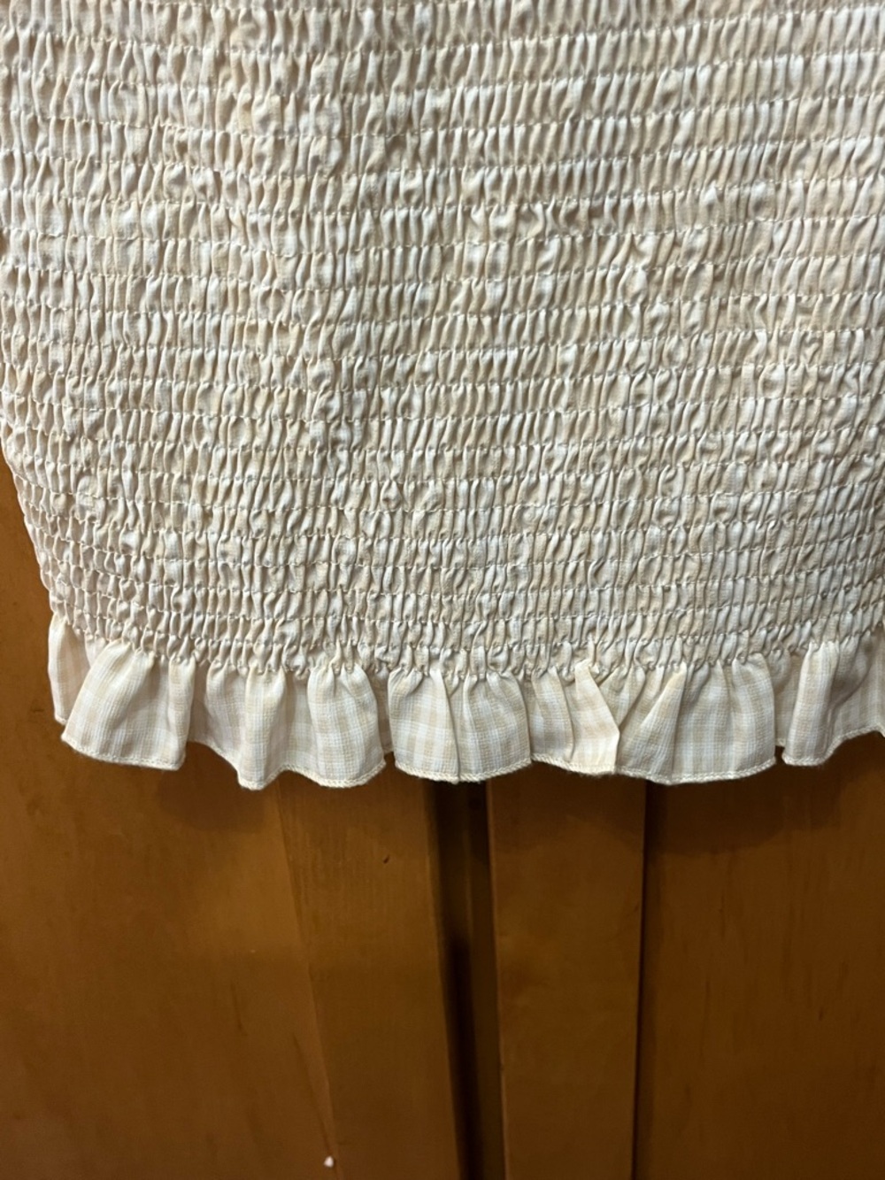 SNDYS Courtney Smocked Midi Dress - Cream, Size 6 - Picture 8 of 11